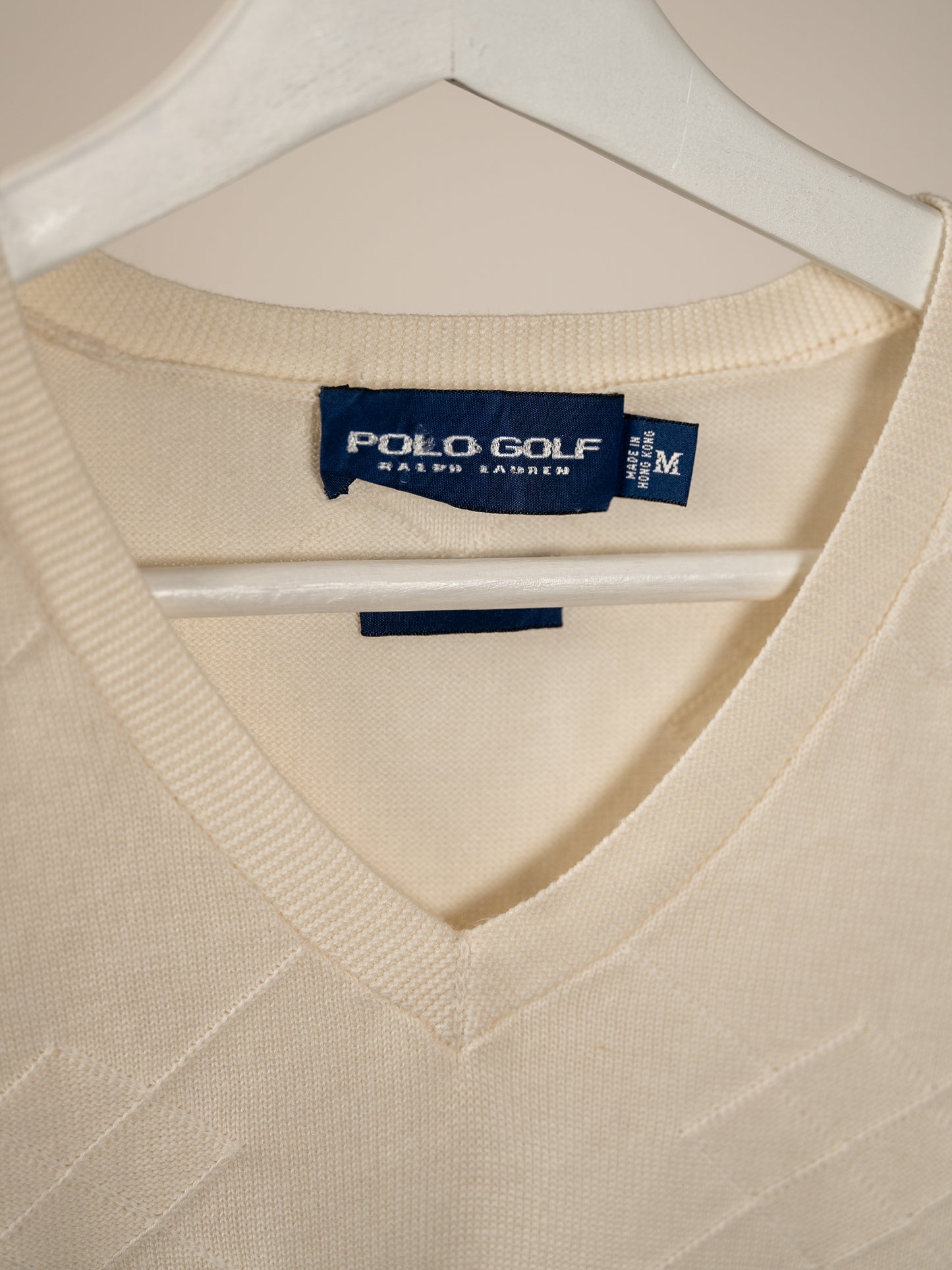 028 Polo Golf Ralph Lauren Väst stickat mönster (M)