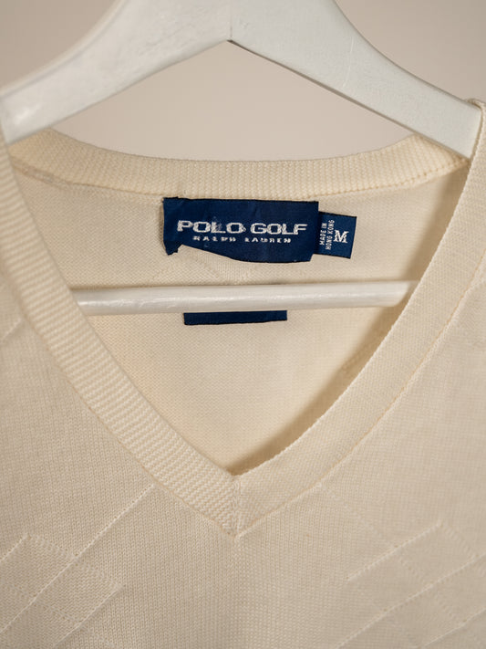 028 Polo Golf Ralph Lauren Väst stickat mönster (M)