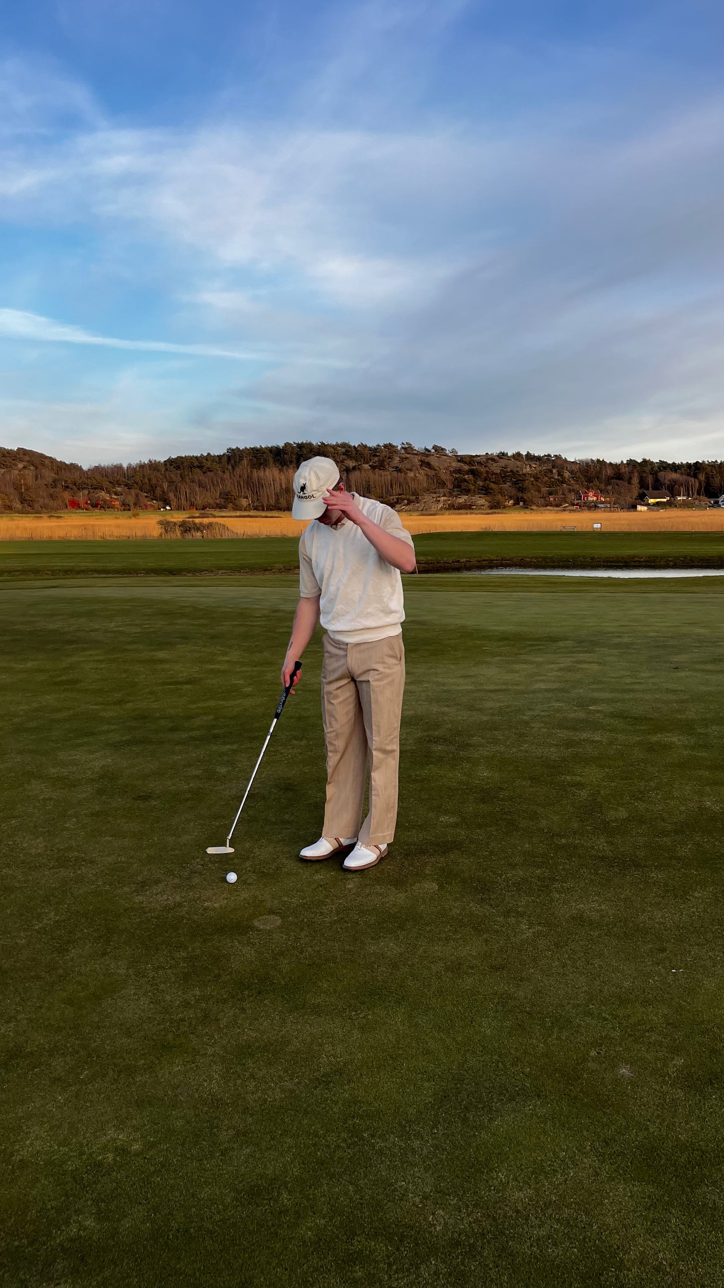 028 Polo Golf Ralph Lauren Väst stickat mönster (M)