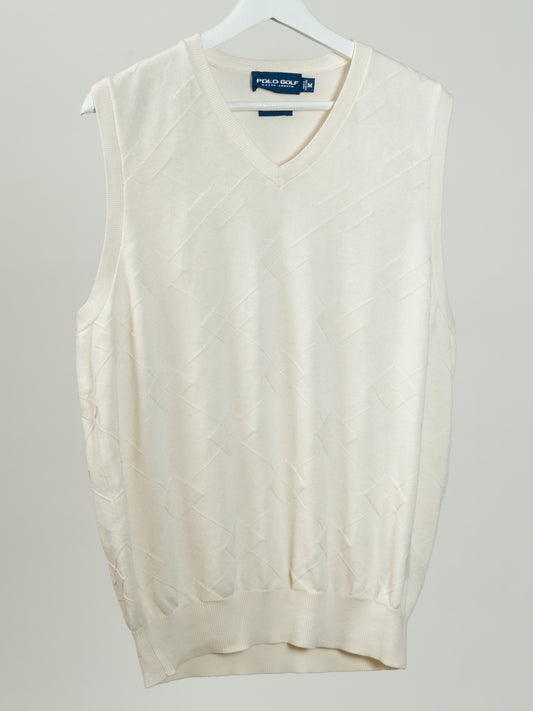 028 Polo Golf Ralph Lauren Väst stickat mönster (M)